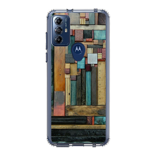 Painted Abstract Wood Sculptures Motorola Moto G Play 2023 Case