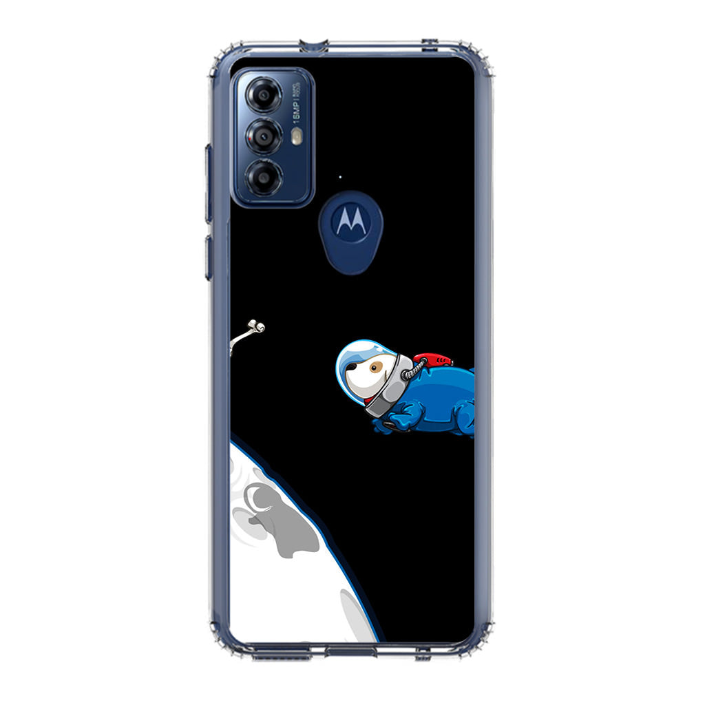 Space Dog Chasing A Bone Motorola Moto G Play 2023 Case