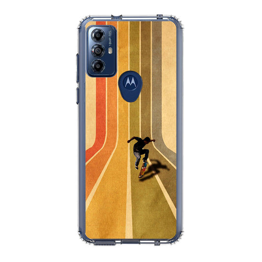 Vintage Skateboard On Colorful Stipe Runway Motorola Moto G Play 2023 Case