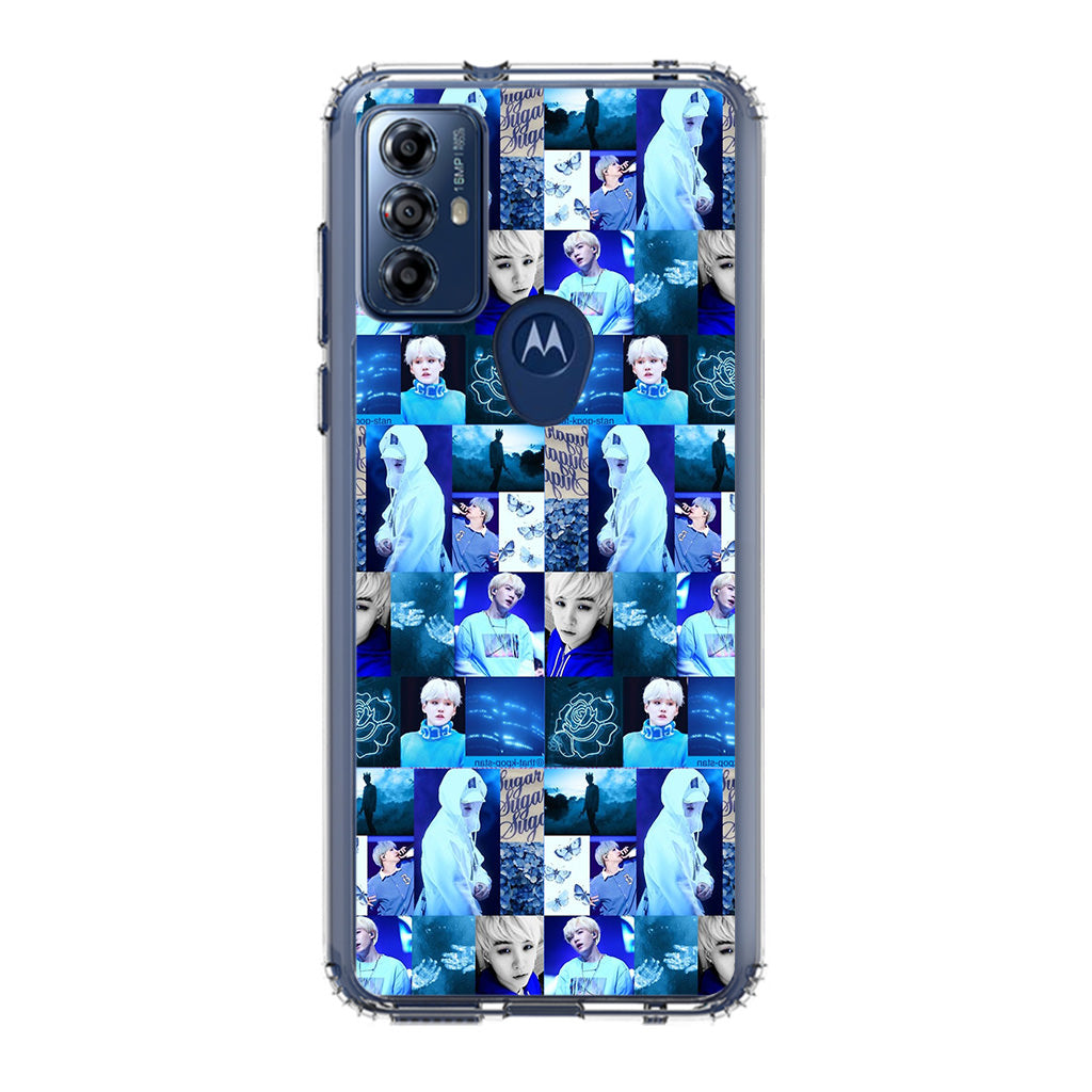 BTS Suga Blue Aesthetic Collage Motorola Moto G Play 2023 Case