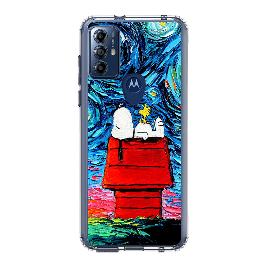 Dog Lying Under Starry Night Van Gogh Motorola Moto G Play 2023 Case