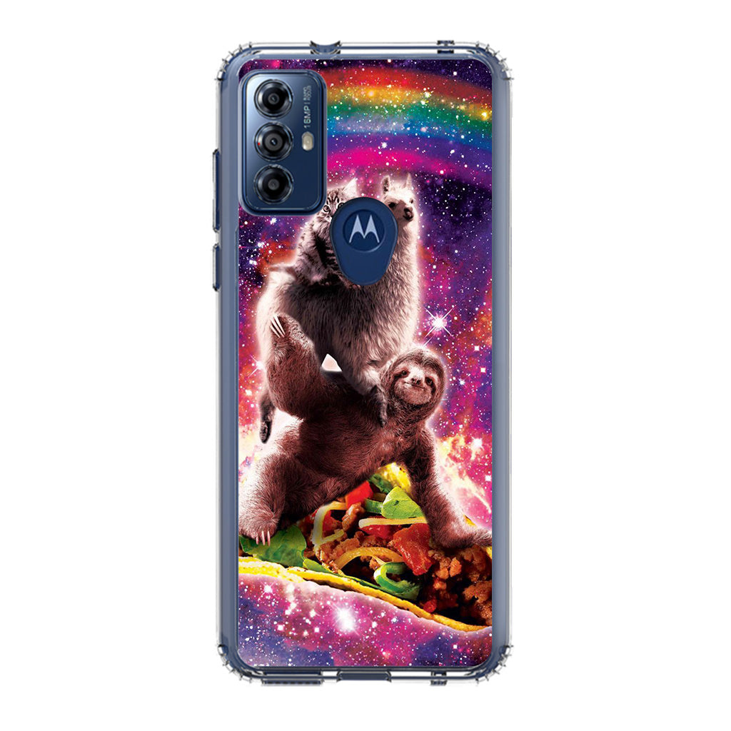 LLama Sloth And Cat Playing Together Motorola Moto G Play 2023 Case