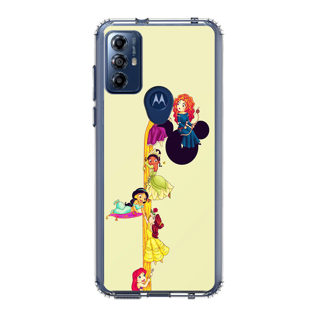 Princesses Climbing Rapunzel's Hair Motorola Moto G Play 2023 Case