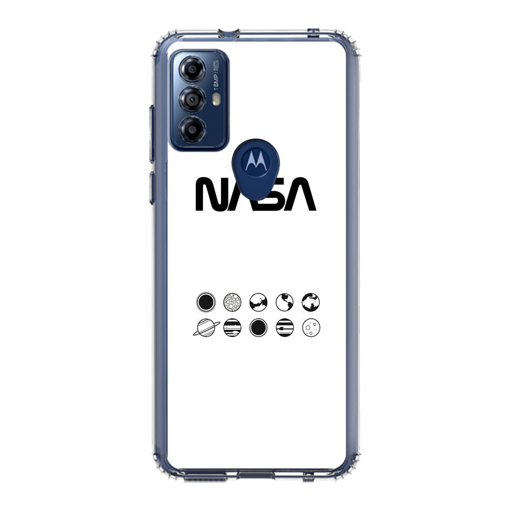 NASA Minimalist White Motorola Moto G Play 2023 Case