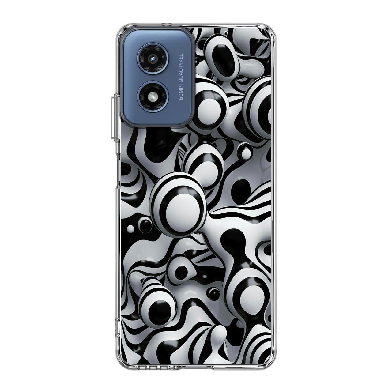 Abstract Art Black White Motorola Moto G Play 2024 Case