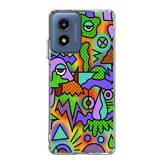 Abstract Colorful Doodle Art Motorola Moto G Play 2024 Case