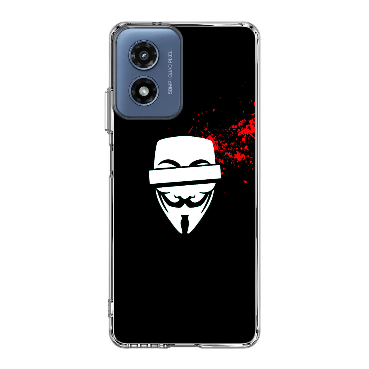 Anonymous Blood Splashes Motorola Moto G Play 2024 Case