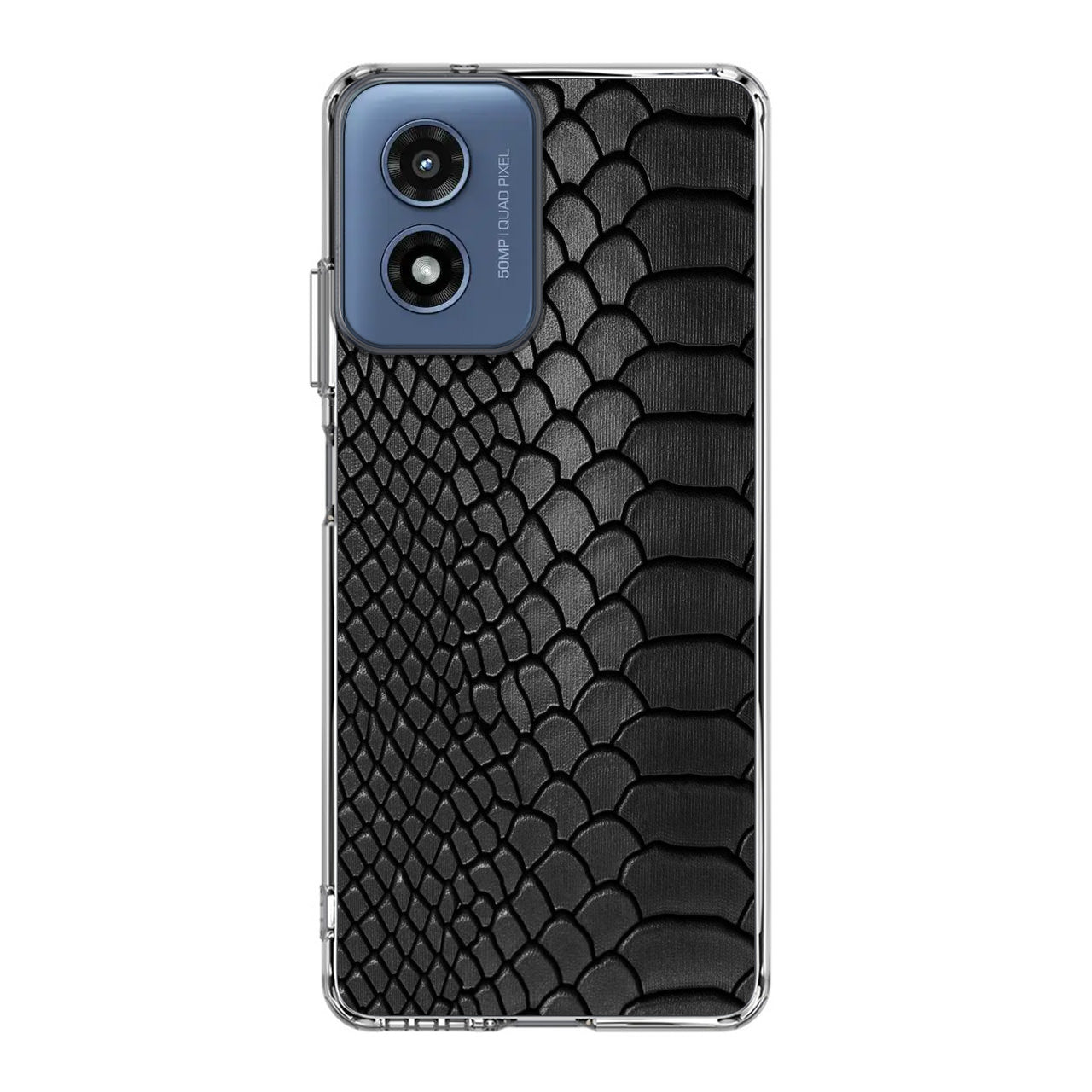 Black Snake Skin Texture Motorola Moto G Play 2024 Case