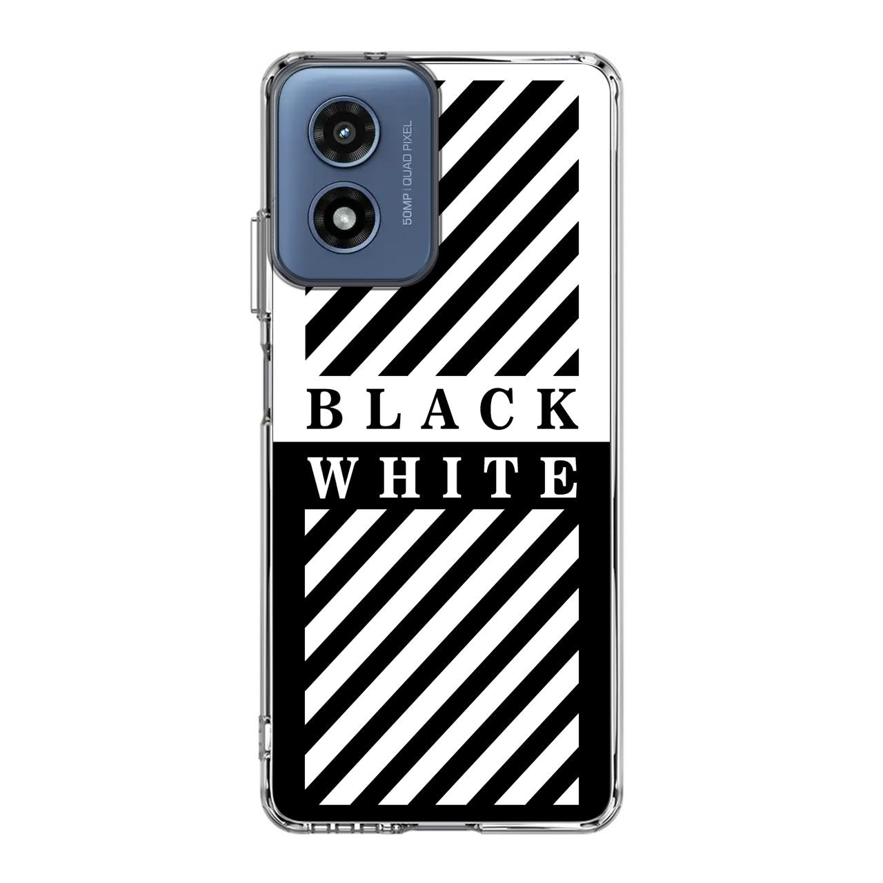 Black White Stripes Motorola Moto G Play 2024 Case