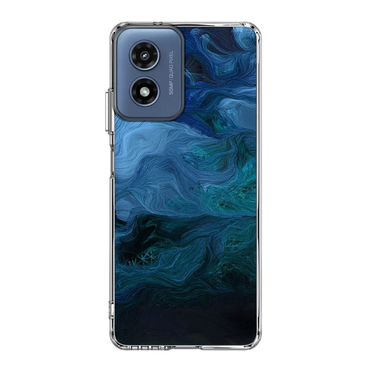 Blue Abstract Art Motorola Moto G Play 2024 Case