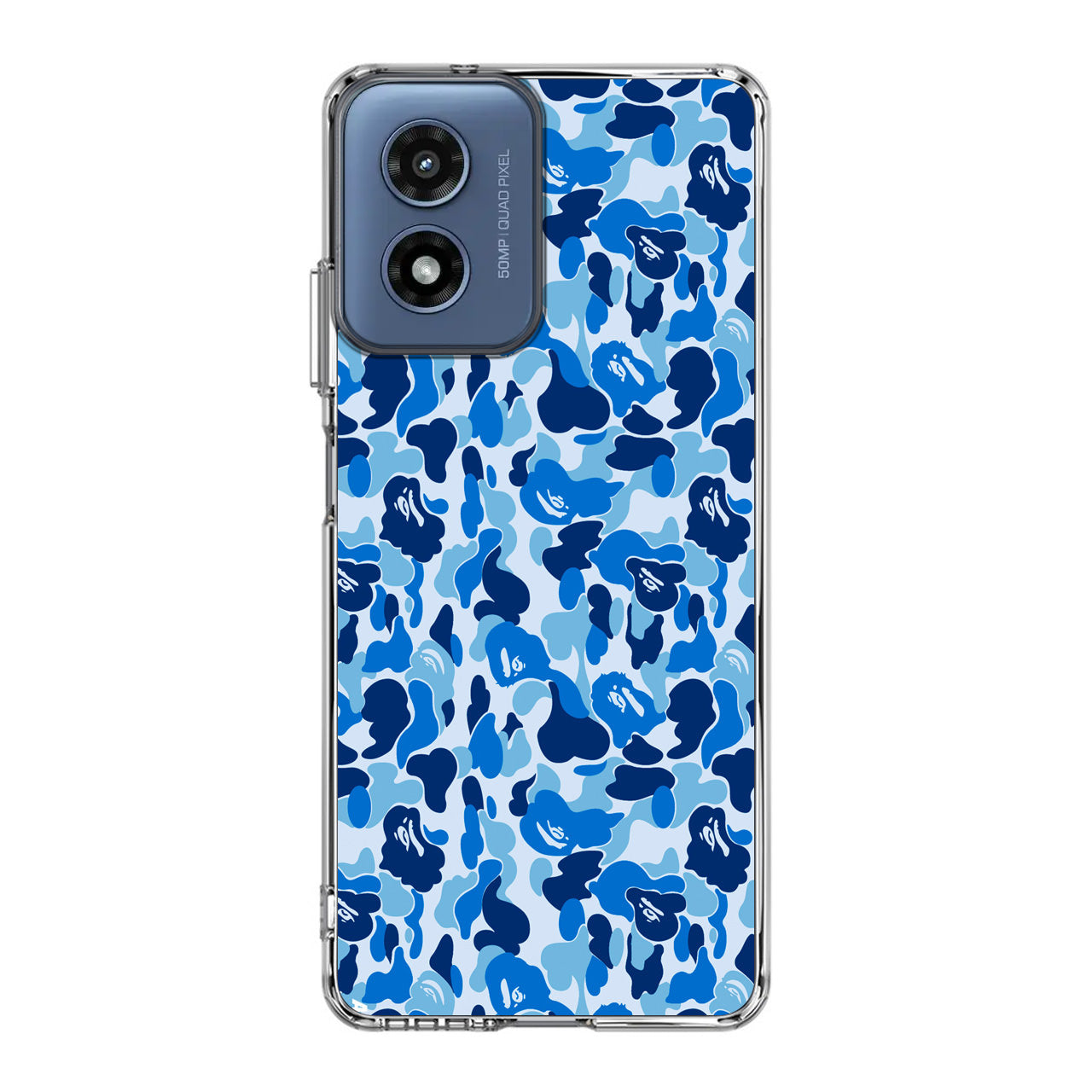Blue Camo Motorola Moto G Play 2024 Case