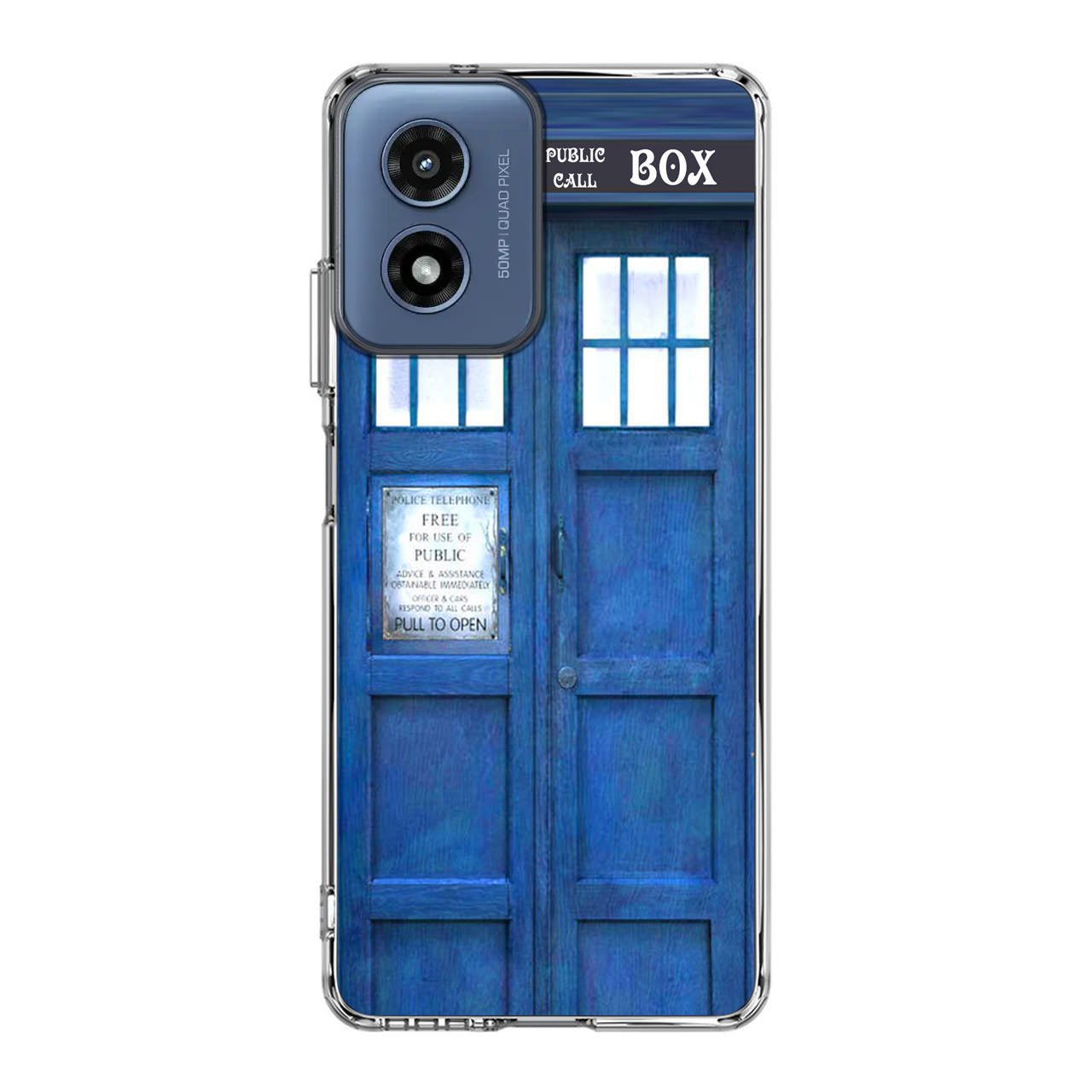 Blue Police Call Box Motorola Moto G Play 2024 Case