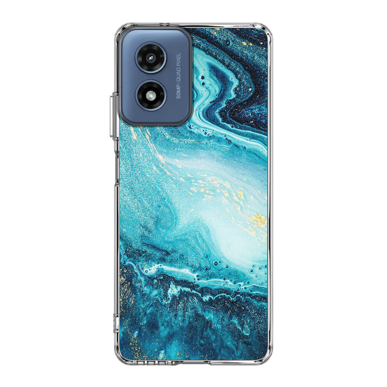 Blue Water Glitter Motorola Moto G Play 2024 Case