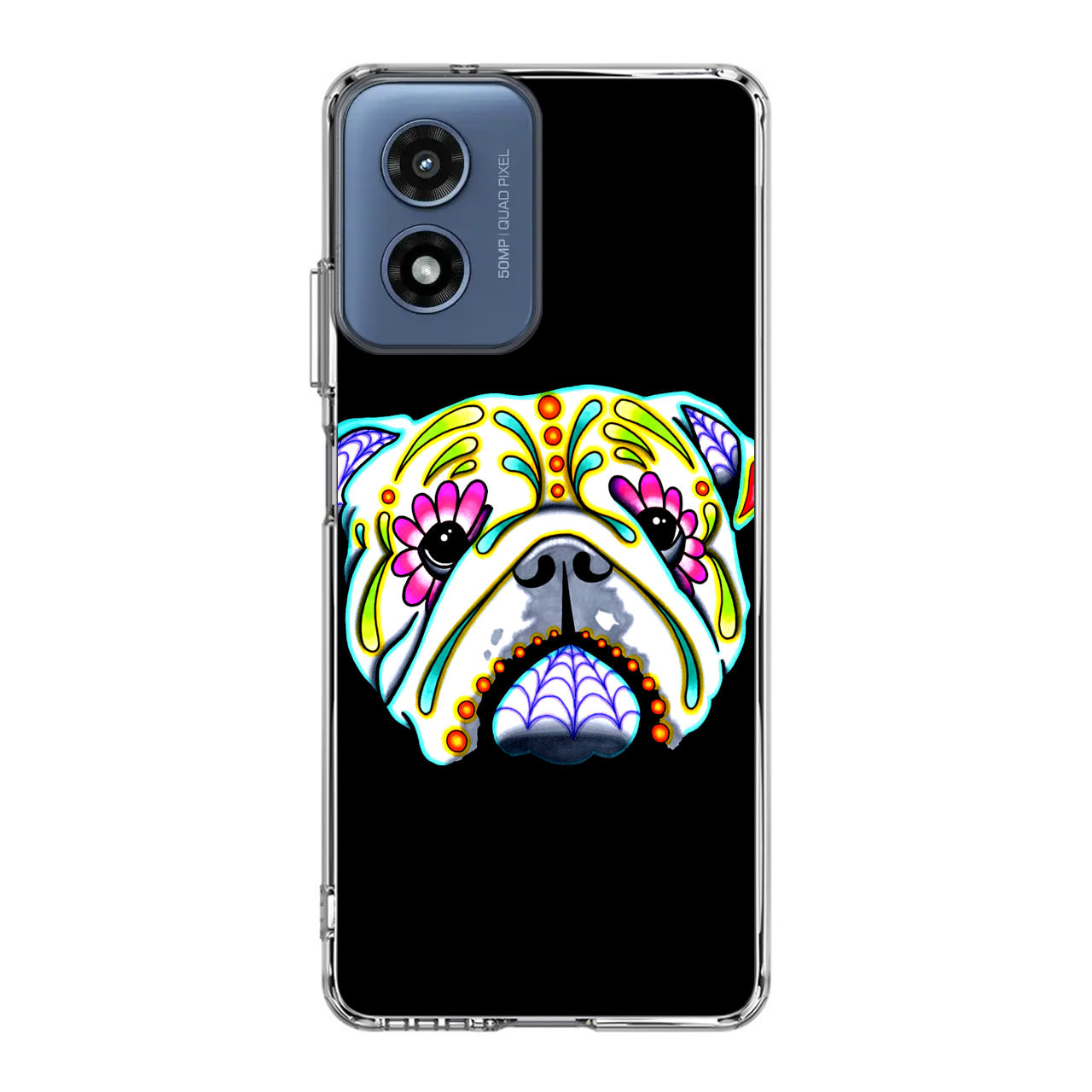 Colorful Bulldog Art Motorola Moto G Play 2024 Case