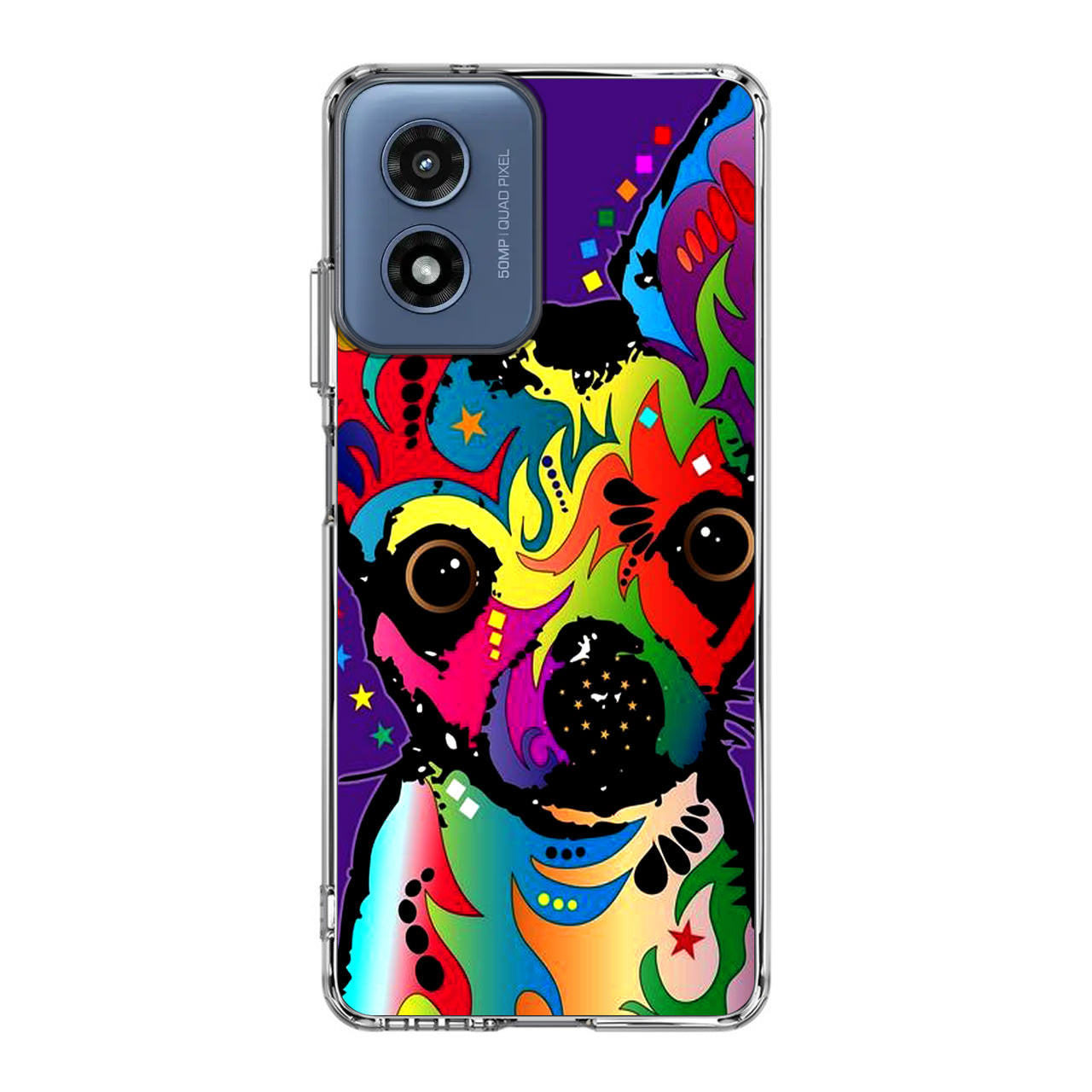 Colorful Chihuahua Motorola Moto G Play 2024 Case