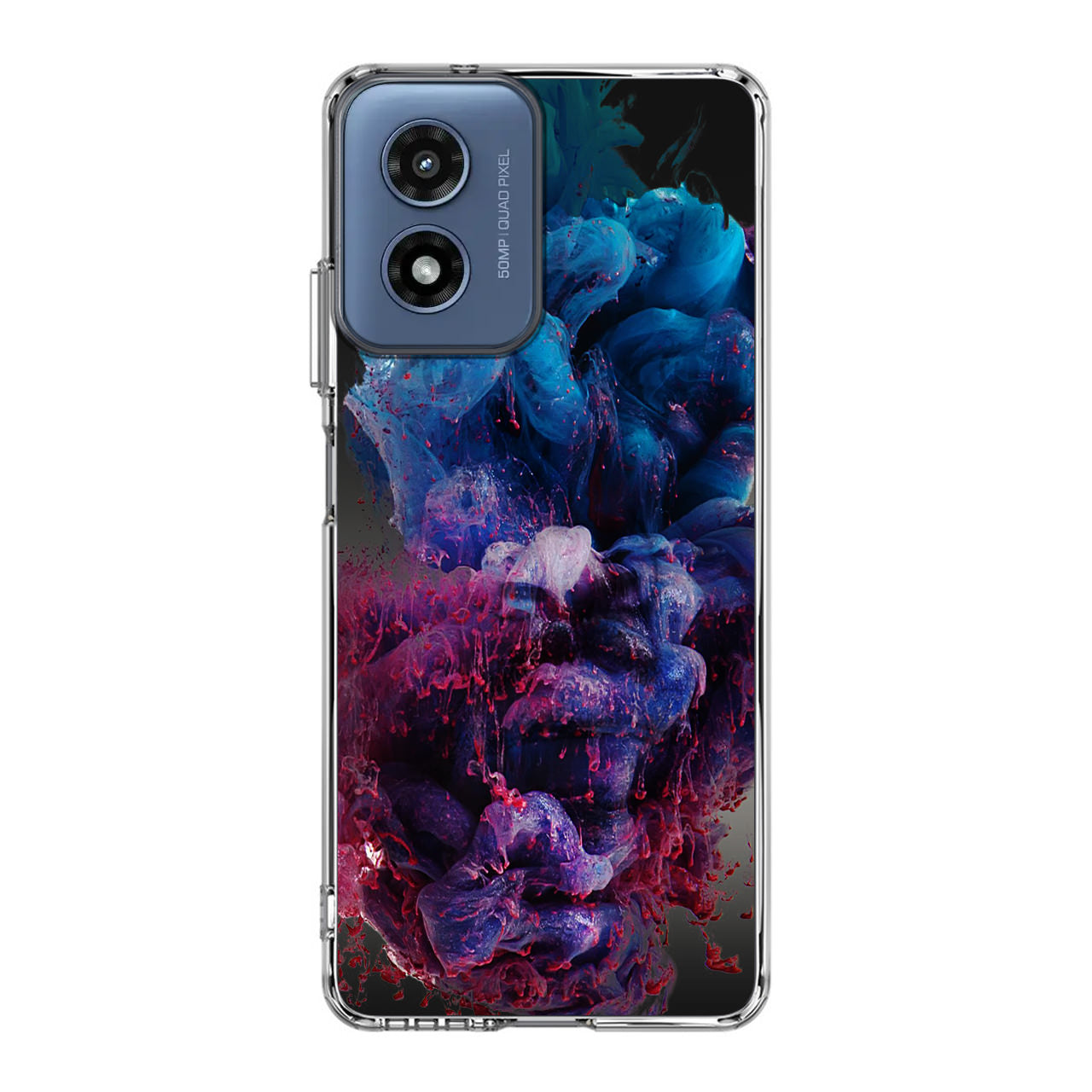 Colorful Dust Art on Black Motorola Moto G Play 2024 Case