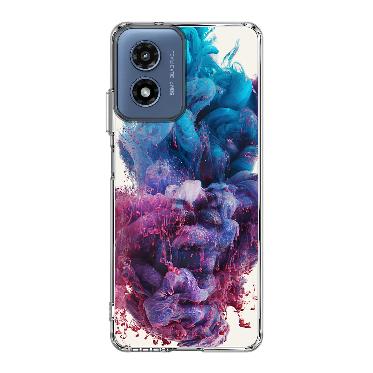 Colorful Dust Art on White Motorola Moto G Play 2024 Case