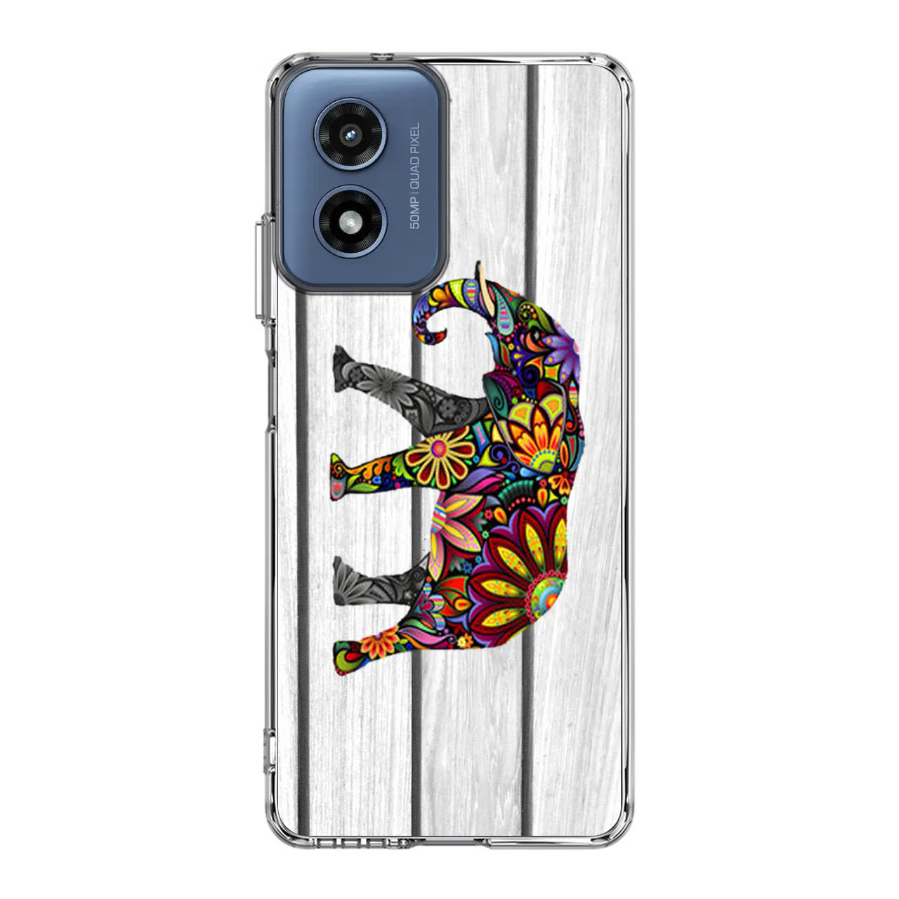 Colorful Elephant Flower Motorola Moto G Play 2024 Case