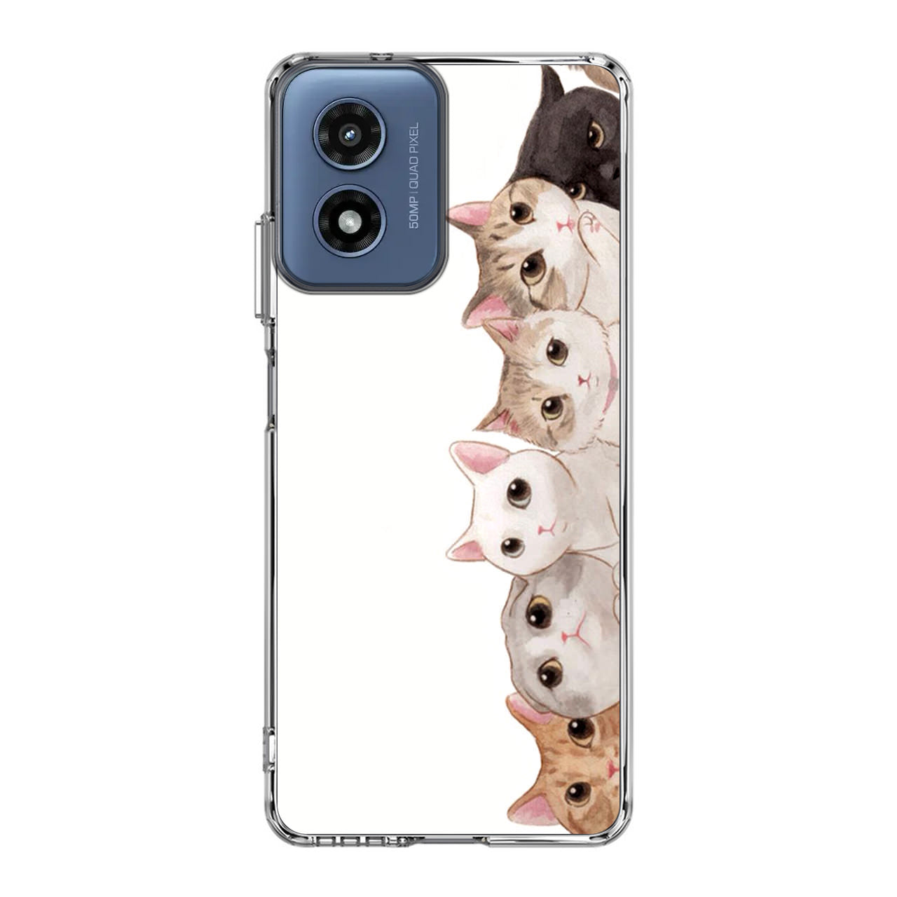 Cute Cats Vertical Motorola Moto G Play 2024 Case