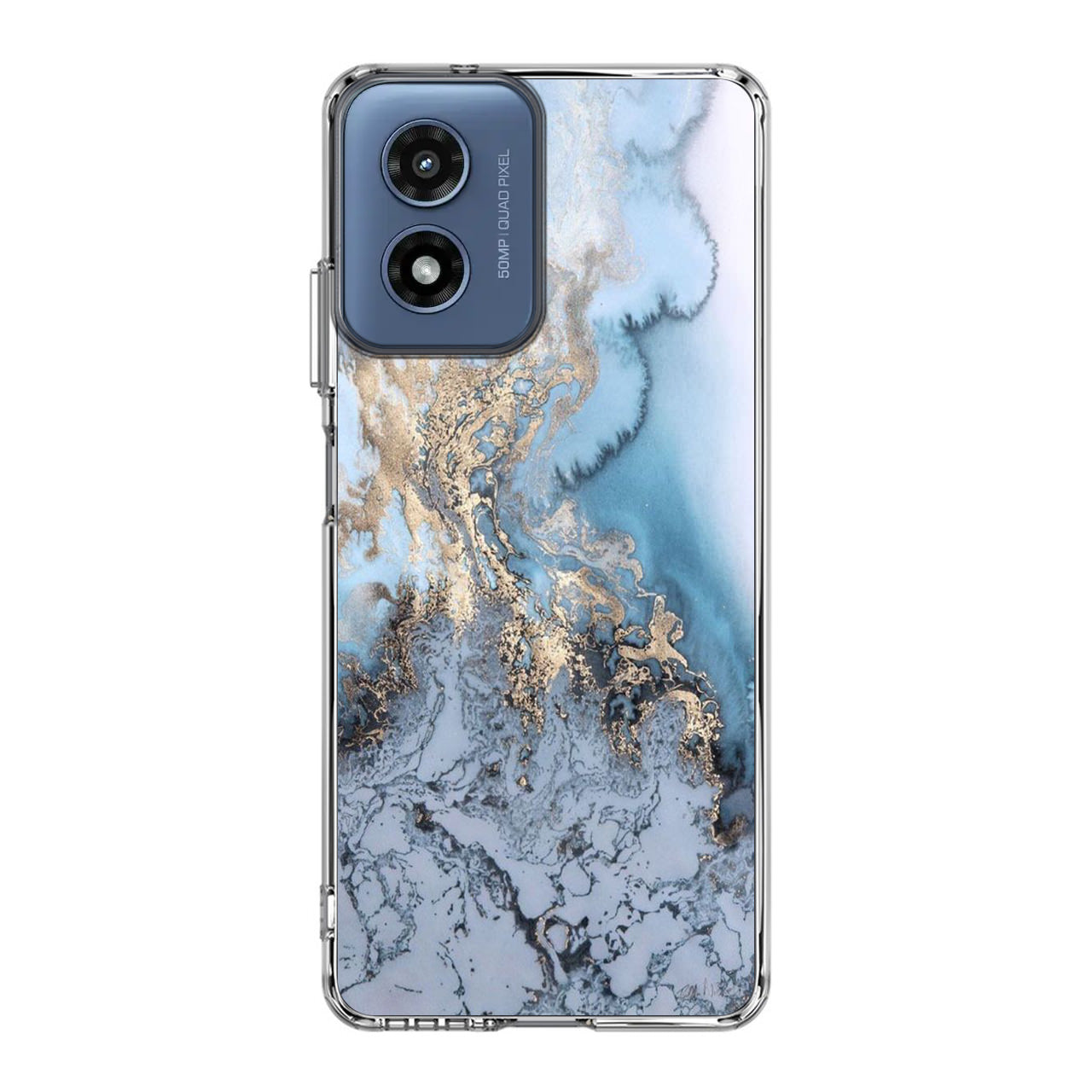 Golden Azure Marble Motorola Moto G Play 2024 Case