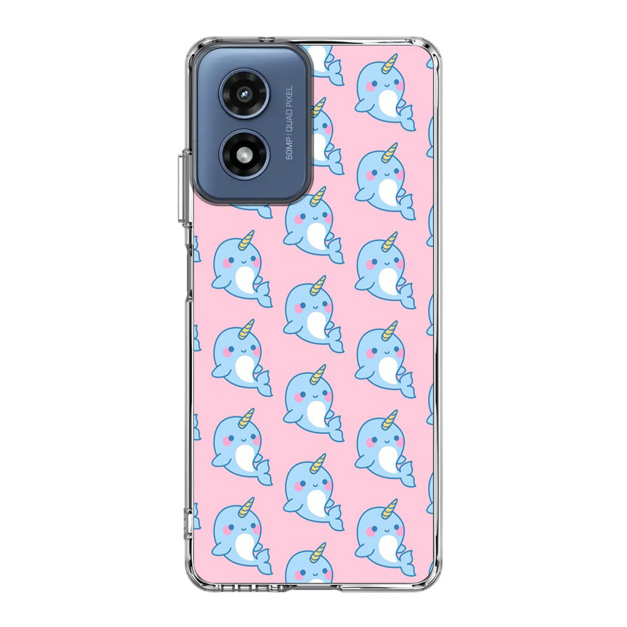 Horned Whales Pattern Motorola Moto G Play 2024 Case