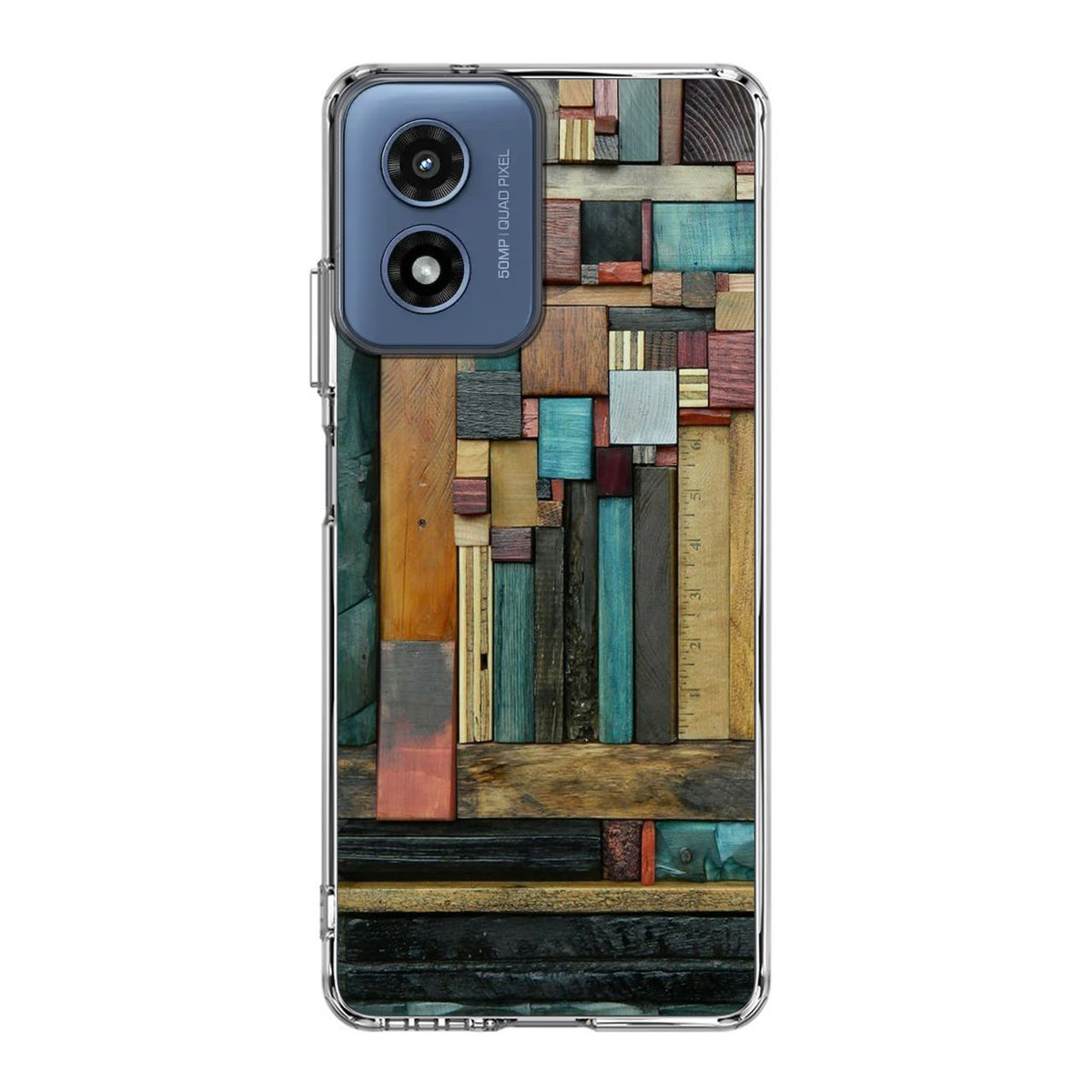 Painted Abstract Wood Sculptures Motorola Moto G Play 2024 Case