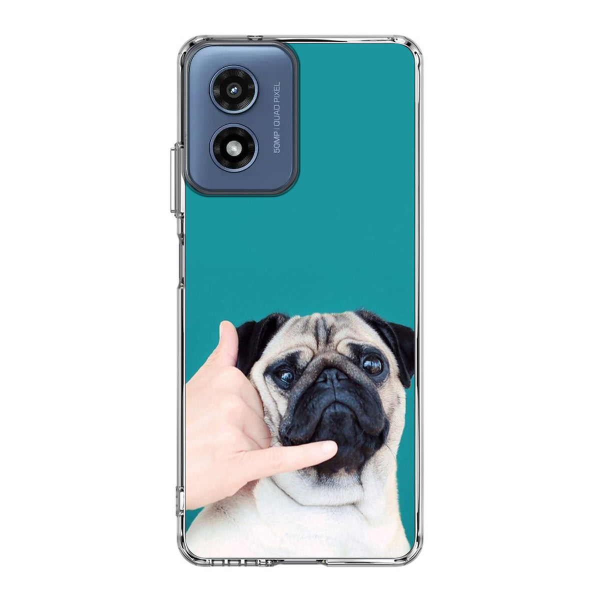 Pug is on the Phone Motorola Moto G Play 2024 Case