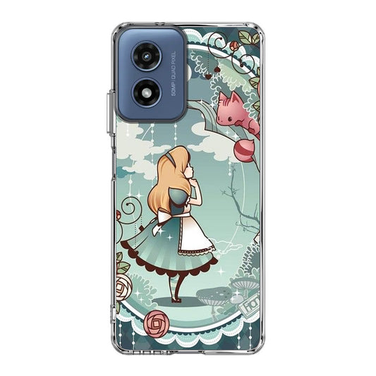 Alice And Cheshire Cat Poster Motorola Moto G Play 2024 Case