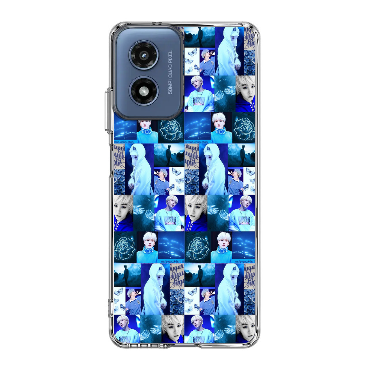 BTS Suga Blue Aesthetic Collage Motorola Moto G Play 2024 Case