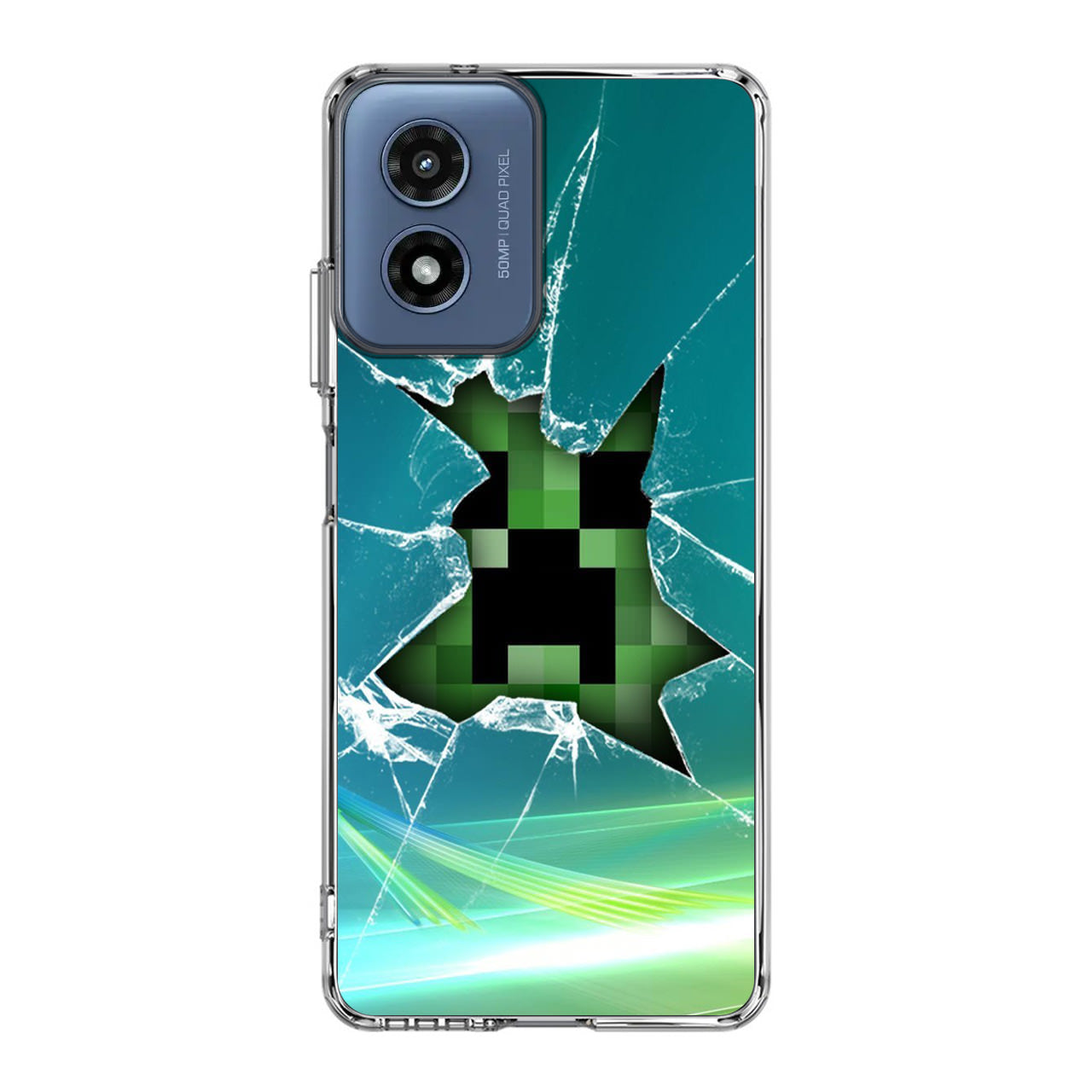 Creeper Glass Broken Green Motorola Moto G Play 2024 Case
