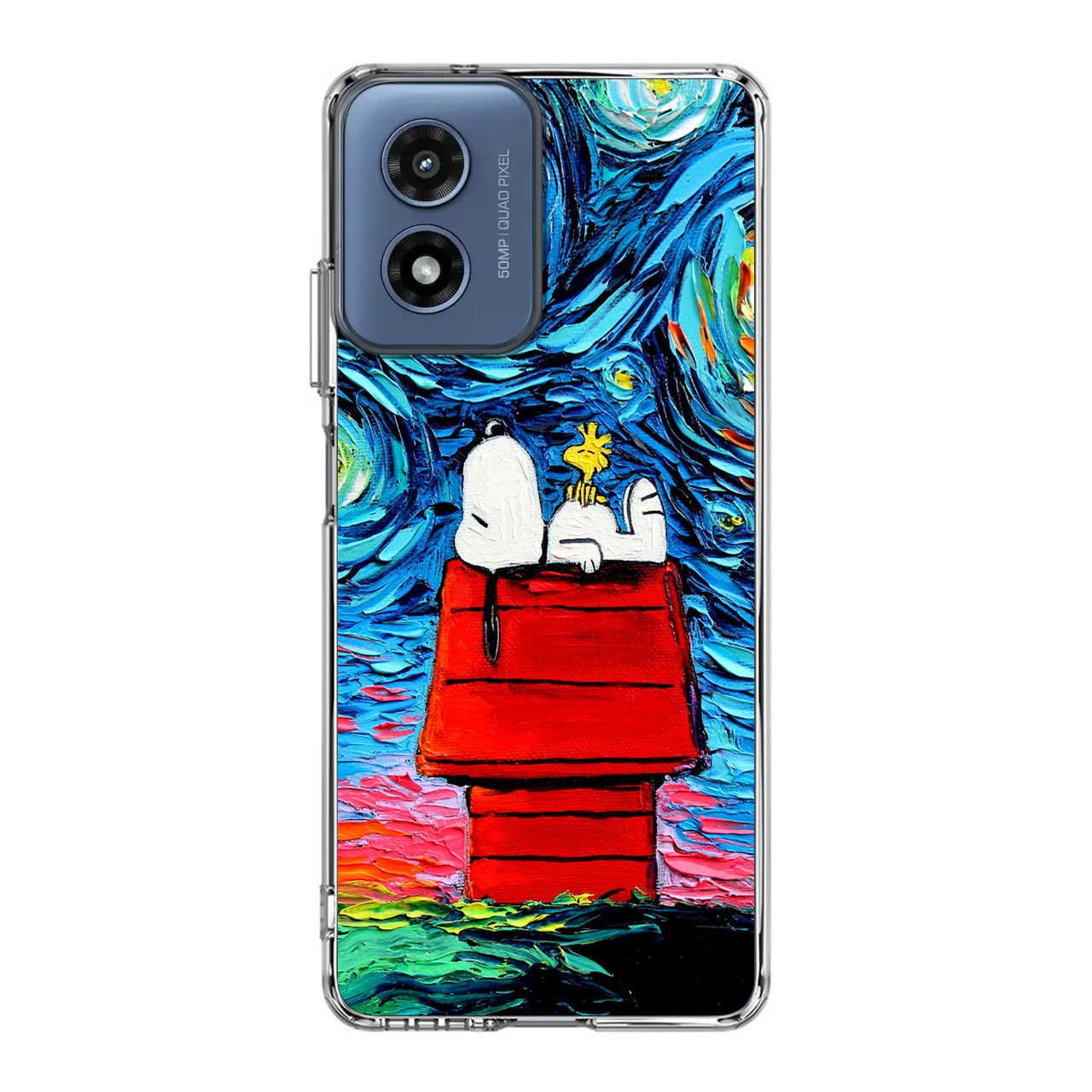 Dog Lying Under Starry Night Van Gogh Motorola Moto G Play 2024 Case