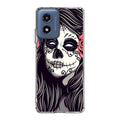 Girl Skull Flower Motorola Moto G Play 2024 Case