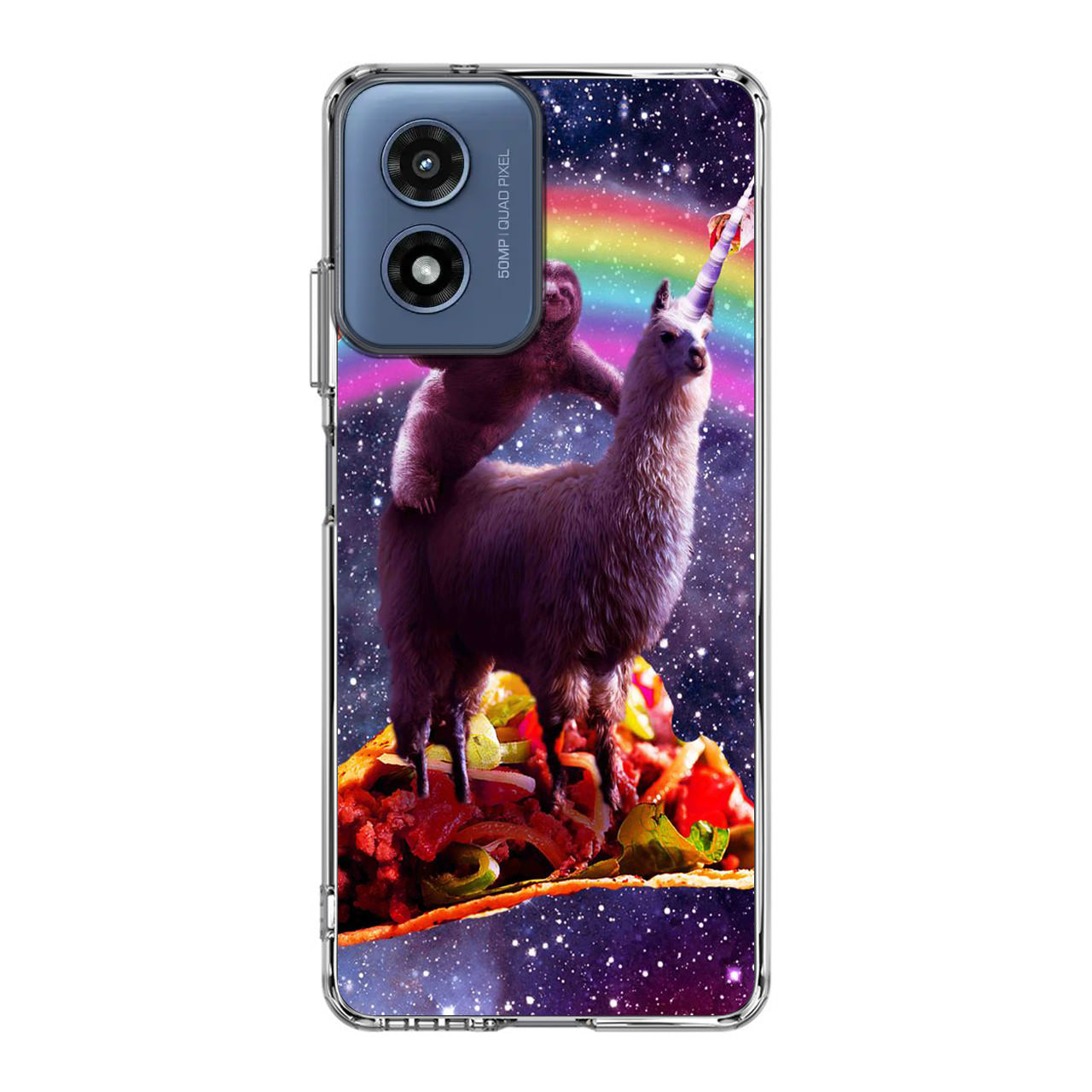 LLama And Sloth On Space Motorola Moto G Play 2024 Case