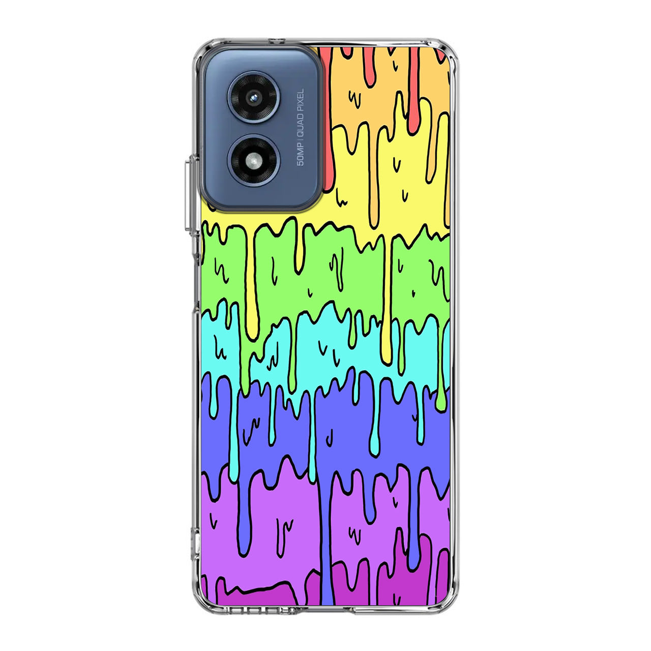Pastel Kawaii Melting Rainbow Motorola Moto G Play 2024 Case