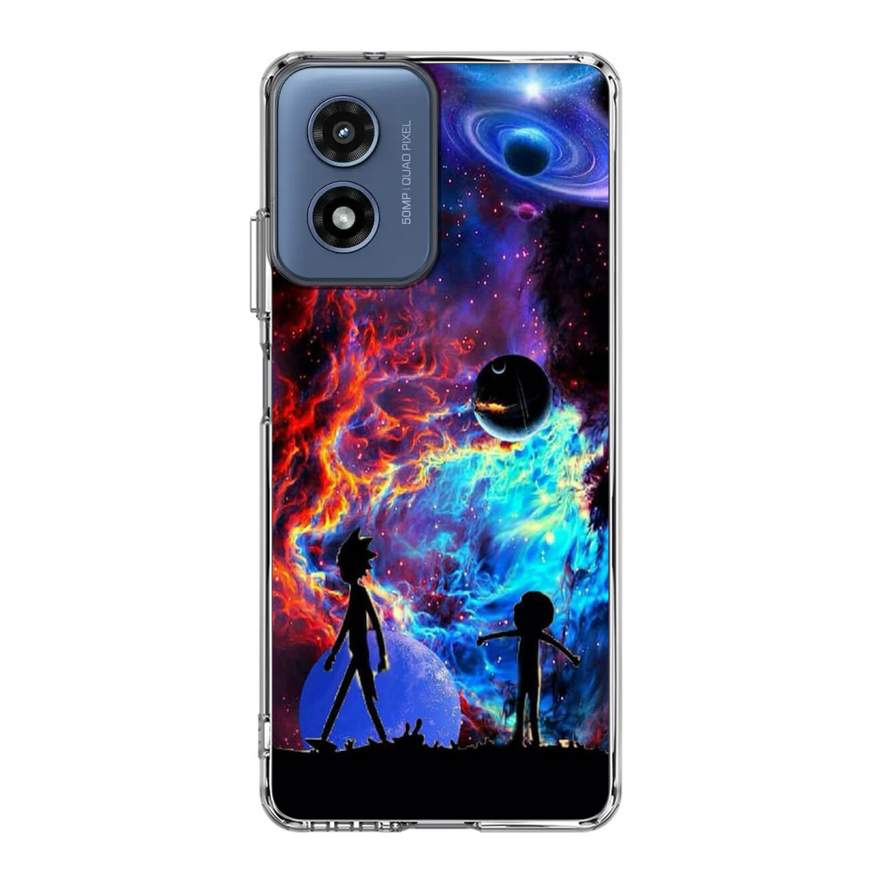 Rick And Morty Flat Galaxy Motorola Moto G Play 2024 Case