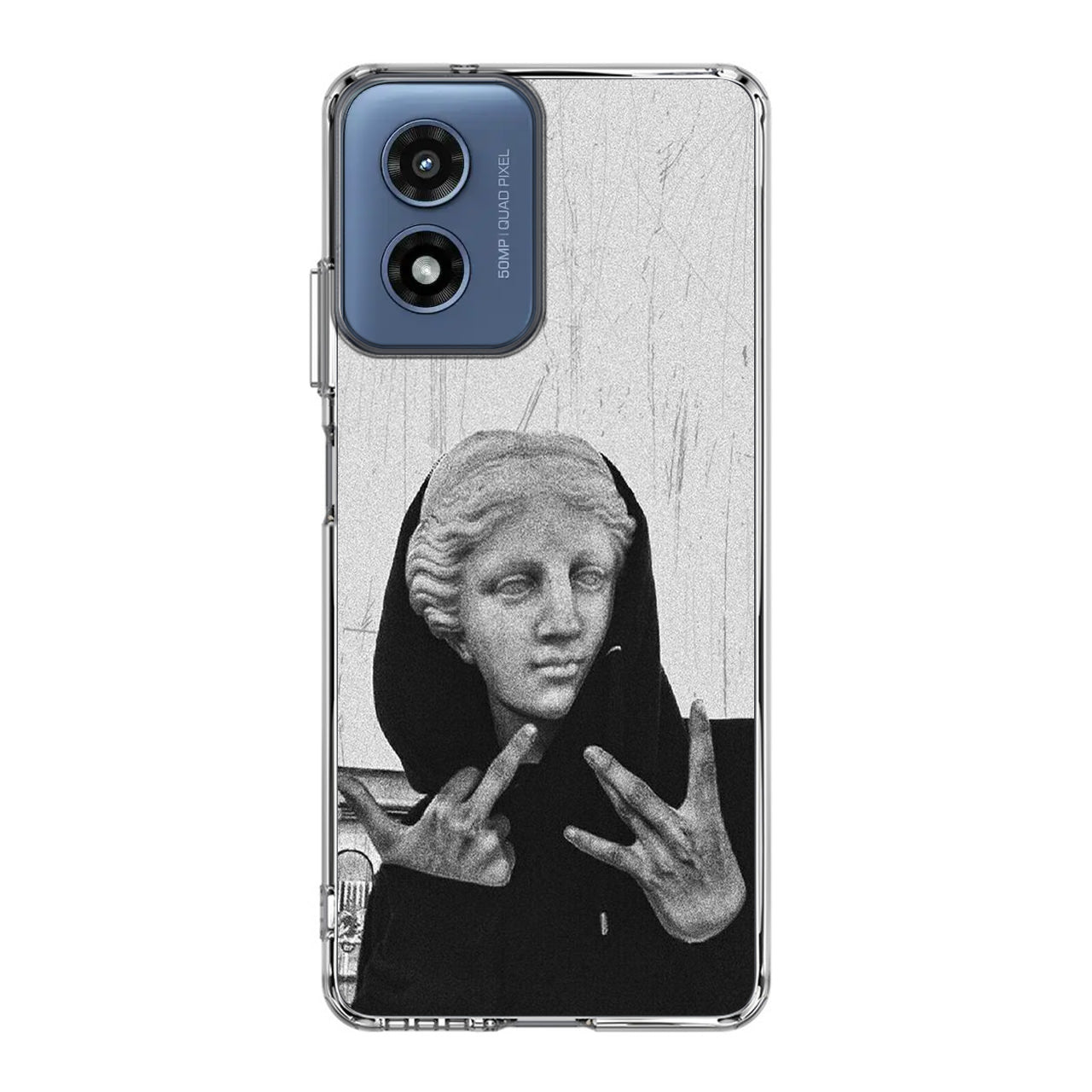Greek Statue Wearing Hoodie Motorola Moto G Play 2024 Case