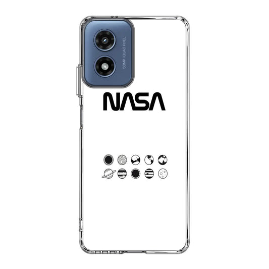 NASA Minimalist White Motorola Moto G Play 2024 Case