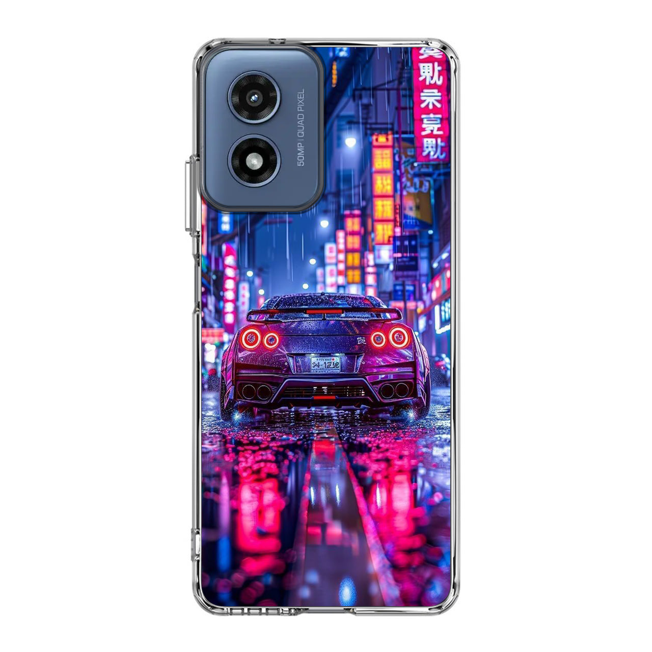 Neon Midnight Drift Tokyo Rain Motorola Moto G Play 2024 Case