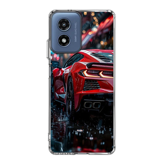Red Sport Car in the Rain Motorola Moto G Play 2024 Case