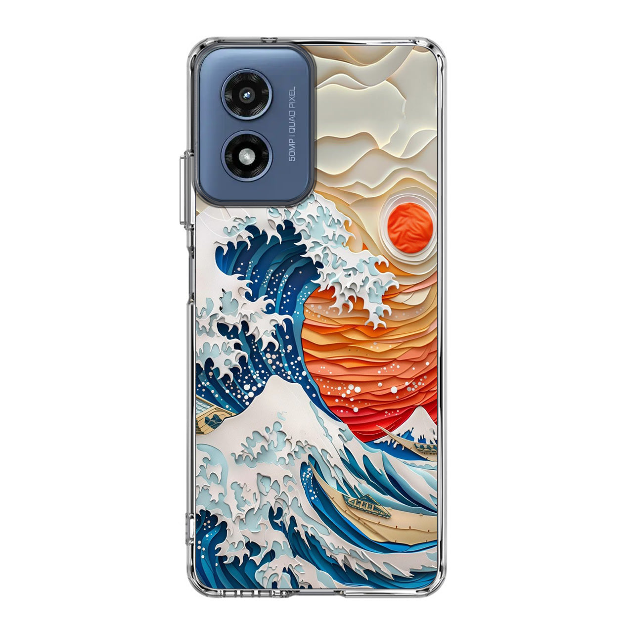 The Great Wave Off Paper Art Motorola Moto G Play 2024 Case