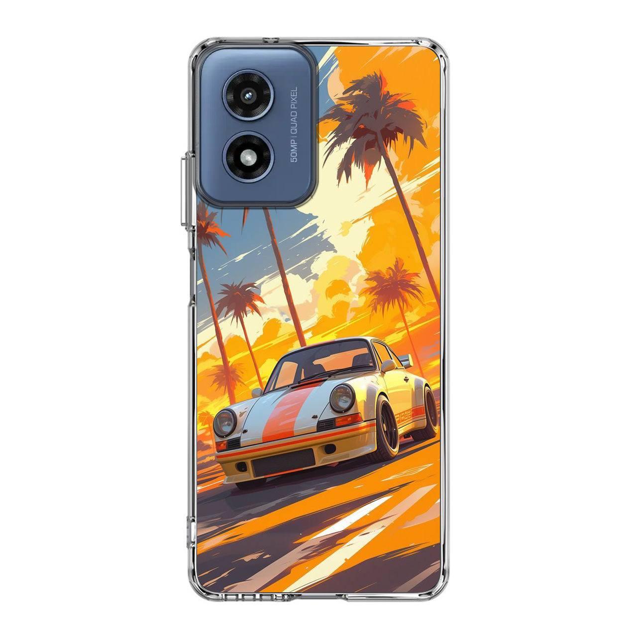Turbo Dreams in Neon Palms Motorola Moto G Play 2024 Case