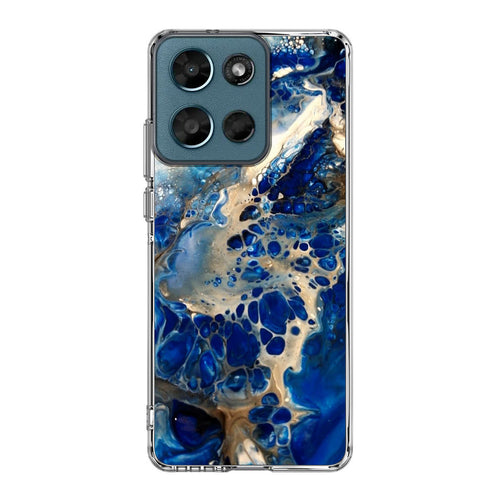 Abstract Golden Blue Paint Art Motorola Moto G Play 2026 Case