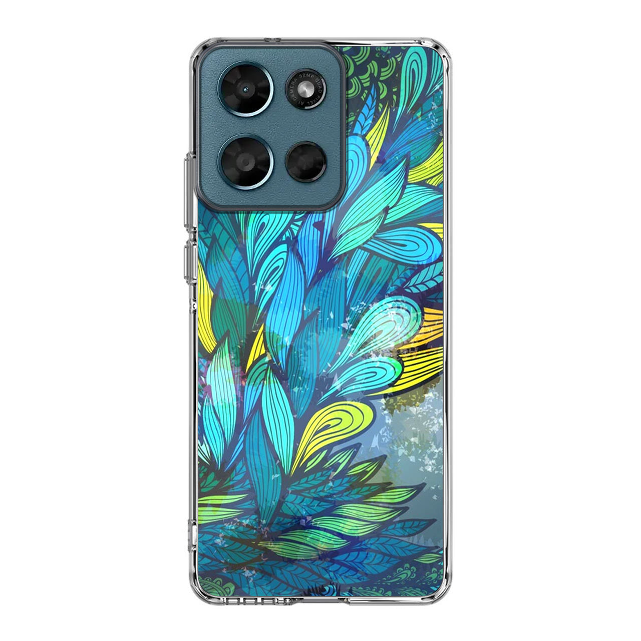 Colorful Art in Blue Motorola Moto G Play 2026 Case