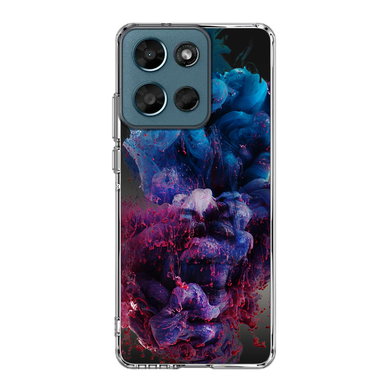 Colorful Dust Art on Black Motorola Moto G Play 2026 Case