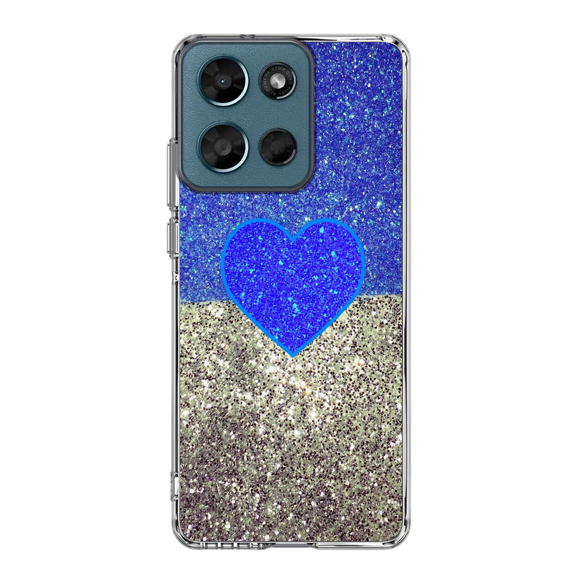 Love Glitter Blue and Grey Motorola Moto G Play 2026 Case