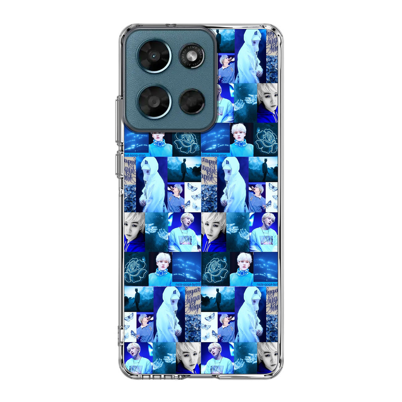 BTS Suga Blue Aesthetic Collage Motorola Moto G Play 2026 Case