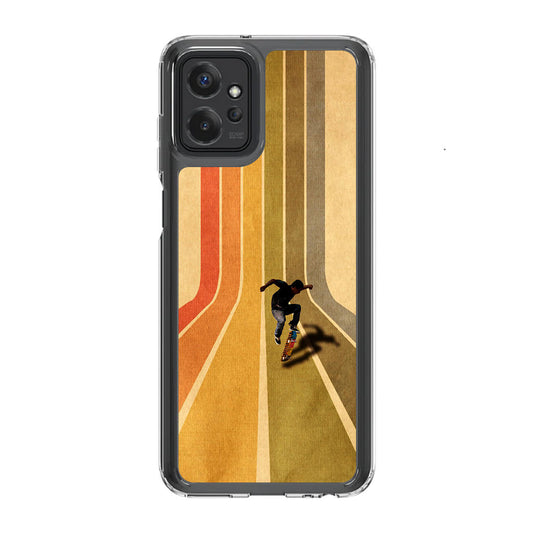 Vintage Skateboard On Colorful Stipe Runway Motorola Moto G Power 5G 2023 Case