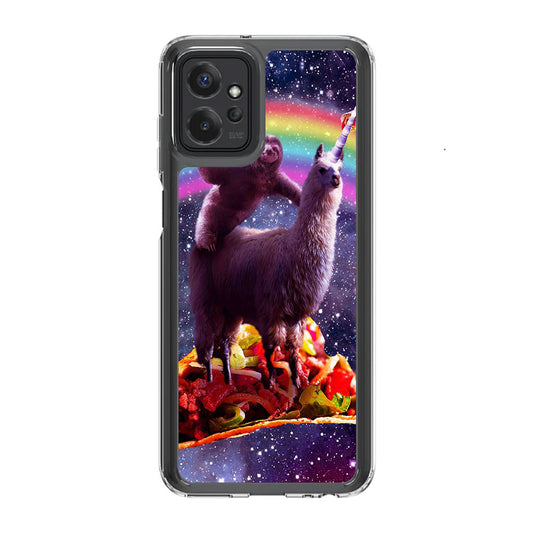 LLama And Sloth On Space Motorola Moto G Power 5G 2023 Case