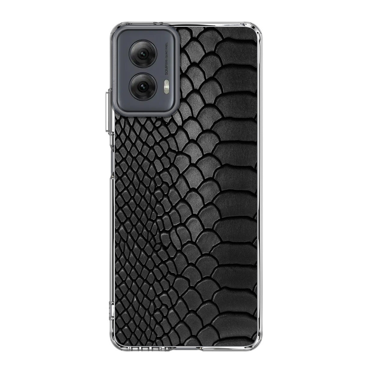 Black Snake Skin Texture Motorola Moto G Power 5G 2024 Case