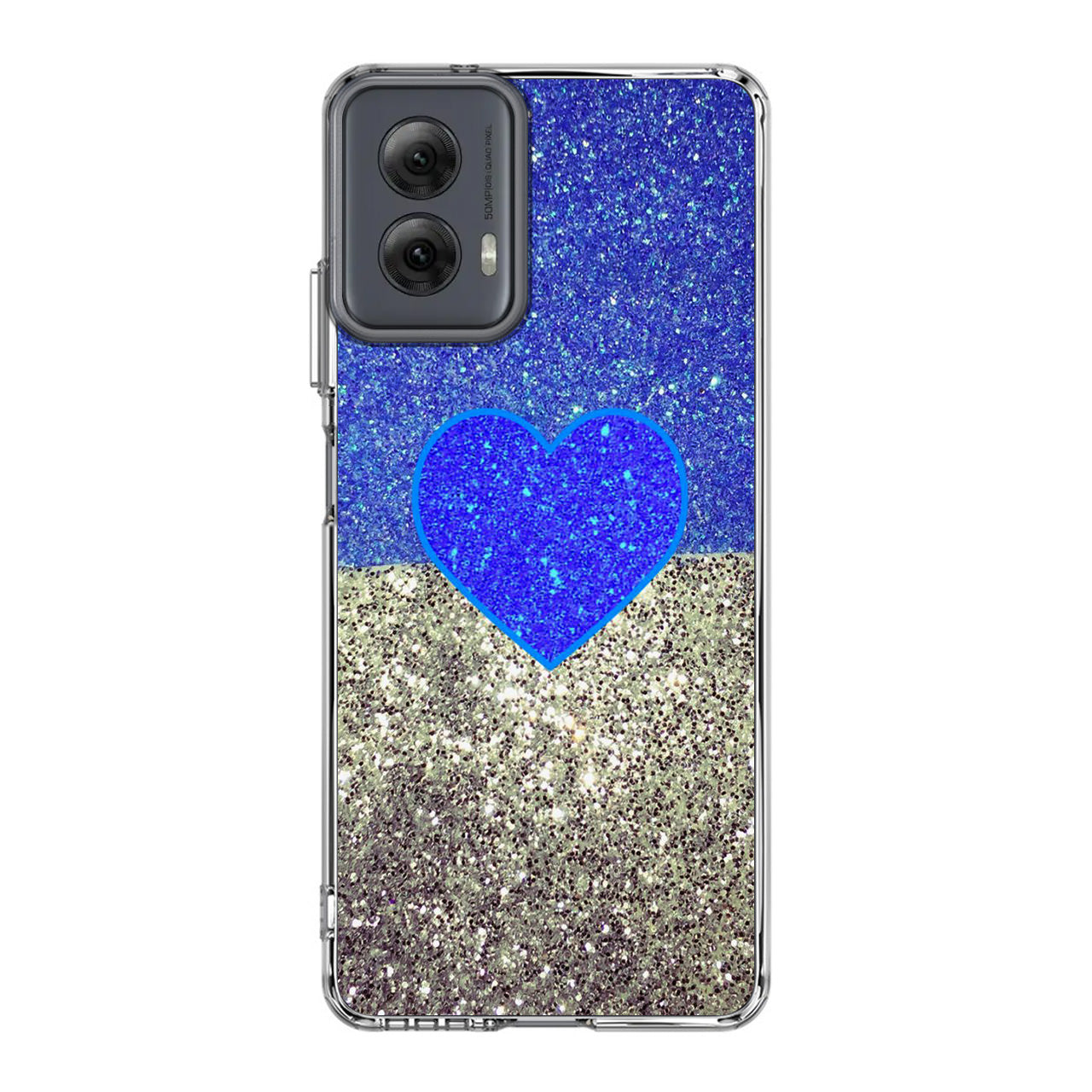 Love Glitter Blue and Grey Motorola Moto G Power 5G 2024 Case